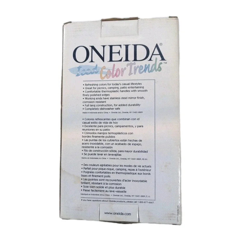 Oneida Color Trends Frost 20‎ Piece Stainless Flatware Set - Service For 4 - New